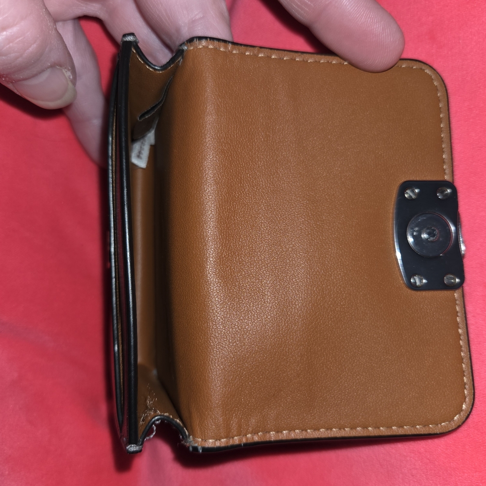 Coach Black Leather Card Holder with Silver Logo - Picture 12 of 12